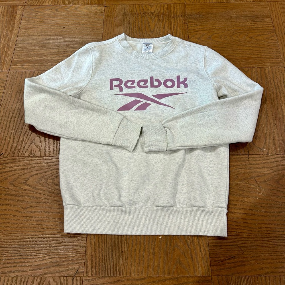Excellent Condition Women's Reeboks White/Pink Crewneck Sweater